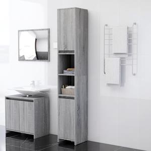 vidaXL Badezimmerschrank Grau Sonoma 30x30x183,5 cm Holzwerkstoff 