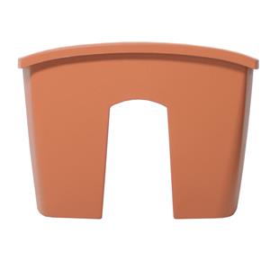 Prosperplast Balkon railing opzet plantenbak/bloembak kunststof 24 x 28 x 20 cm terra cotta kleur voor buiten