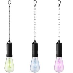 Lumineo Set van 3x stuks blauwe, groene en roze solar tuinverlichting hanglampen kunststof 20 cm