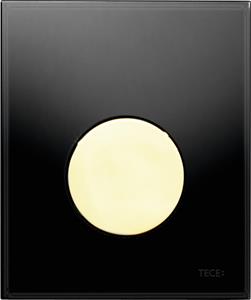 TECE loop urinoir bedieningsplaat glas - zwart, toets goud
