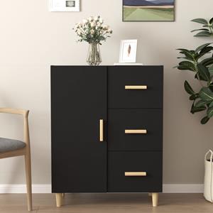 VidaXL Dressoir 69,5x34x90 cm bewerkt hout zwart
