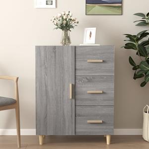 VidaXL Dressoir 69,5x34x90 cm bewerkt hout grijs sonoma eikenkleurig