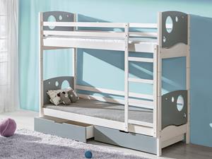 Mobistoxx Stapelbed KIWI 80x190 cm witte pijnboom/grijs