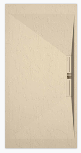 Sanifun douchebak Stone Side Cream Slate 140 x 70 P.