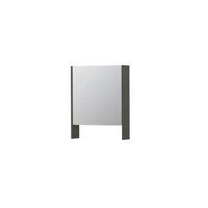 INK SPK3 Spiegelkast - 60x14x74cm - 1 deur - dubbelzijdige Spiegel - open planchet - schakelaar en stopcontact - MDF lak Mat beton groen 1110025