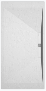 Sanifun douchebak Stone Side White Slate 140 x 80 P.