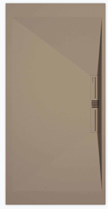 Sanifun douchebak Stone Side Moka Smooth 140 x 80 P.