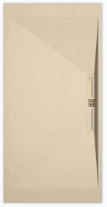 Sanifun douchebak Stone Side Cream Slate 110 x 70 P.