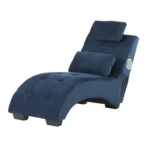 Beliani Simorre - Chaise Longue-blauw-fluweel