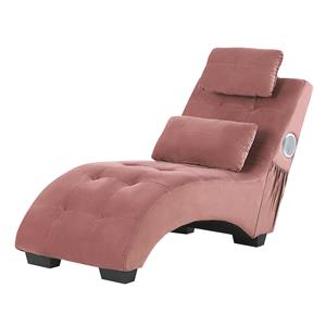 Beliani Simorre - Chaise Longue-roze-fluweel