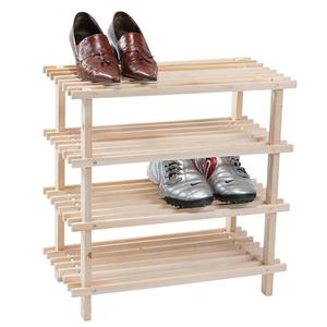Decopatent FSC Dennenhouten Schoenenrek - 4 Verdiepingen - 8 Paar Schoenen -