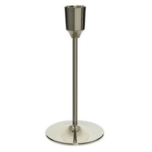 Decoris Luxe Diner Kaarsen Staande Kandelaar Aluminium Kleur Zilver 20 Cm - Kaars Kandelaars