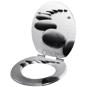 Casaria Toilettensitz Stonedesign mit Absenkautomatik