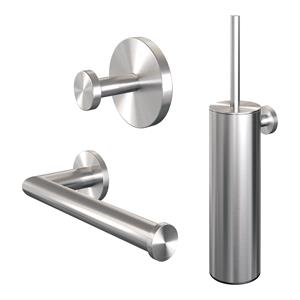 Brauer Brushed Edition toilet accessoires set 3-in-1 geborsteld RVS PVD