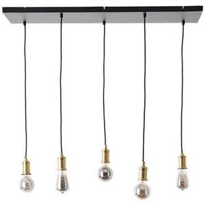 Lampe Darcia Pendelleuchte 5flg schwarz Metall/Holz schwarz 5x A60, E27, 60 w - schwarz - Brilliant