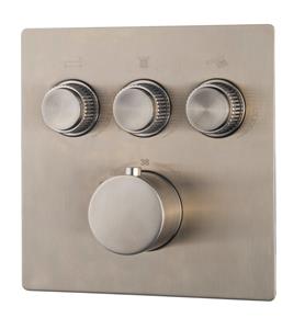 Mueller Click inbouwthermostaat 3-wegs RVS geborsteld