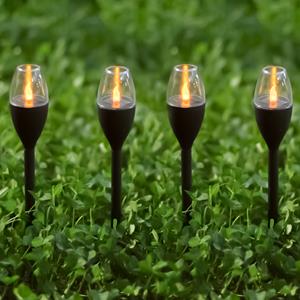 Solar priklamp Chandelle op zonne-energie - Decoratieve solarlamp met kaarslicht - Set van 4