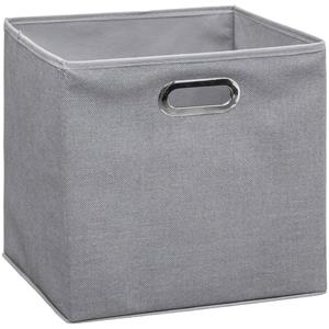5five Aufbewahrungsbox 31x31 hellgrau meliert - Chiné hellgraue Aufbewahrungsbox - Karton - Polypropylen und Metall - Maße L. 31 x D. 31 x H. 31 cm - 5