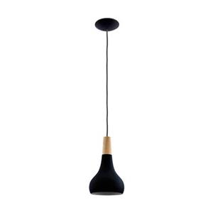 EGLO Hängeleuchte Sabinar, 1-flammig, schwarz, Ø 18 cm