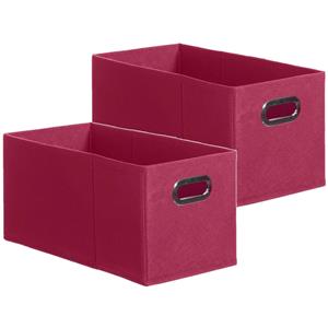 5Five Set Van 2x Stuks Opbergmand/kastmand 7 Liter Framboos Roze Linnen 31 X 15 X 15 Cm - Opbergmanden