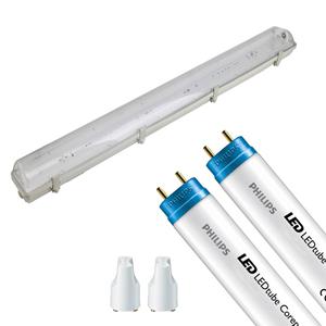 BES LED Led Tl Armatuur Met T8 Buis - Aigi Hari - 120cm Dubbel - Philips - Corepro Ledtube Em 840 - 29w - Natuurlijk Wit 4000k