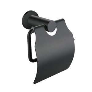 Aloni Toilettenpapierhalter CR2112-B, Aloni Toilettenpapierrollenhalter mit Deckel Schwarz matt