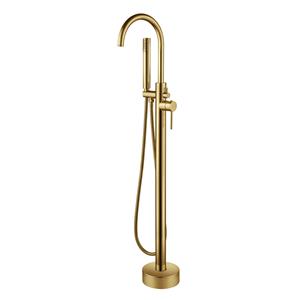 Aqua Splash Vrijstaande Badkraan  Colorato 1 Hendel 111 cm Geborsteld Goud 