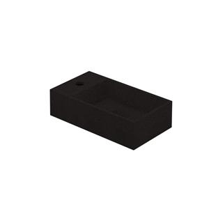 INK Contra Fontein Polystone vierkant met kraangat ls 40x22x10cm Quartz zwart 3403062