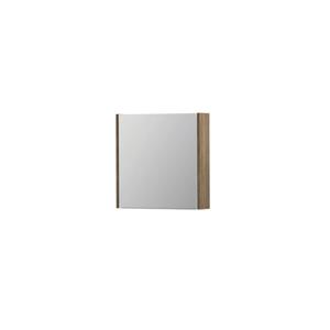 INK SPK1 Spiegelkast - 60x14x60cm - 1 deur - dubbelzijdige Spiegel - schakelaar en stopcontact - MFC Zuiver eiken 1110470