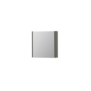 INK SPK1 Spiegelkast - 60x14x60cm - 1 deur - dubbelzijdige Spiegel - schakelaar en stopcontact - MDF lak Mat beton groen 1110475