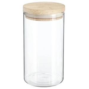 Secret de Gourmet Voorraadbus/voorraadpot 1l Glas Met Houten Deksel - Voorraadpot