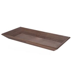 Houten Dienblad/kaarsenbord Rechthoekig L40 X B20,5 X H3,7 Cm Donkerbruin - Kaarsenplateaus