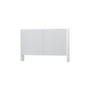 INK SPK3 Spiegelkast - 120x14x74cm - 2 deuren - dubbelzijdige Spiegel - open planchet - schakelaar en stopcontact - MDF lak wit hoogglans 1110256