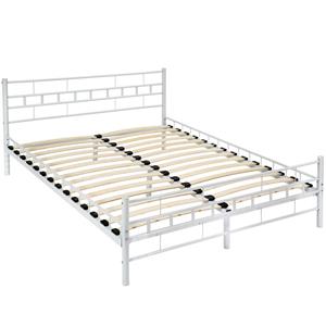 Tectake Bedframe metalen bed frame met lattenbodem 200*140 cm 401721