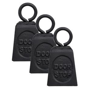 Best for Boots 3x stuks deurstoppers gewicht gietijzer zwart 13 cm -