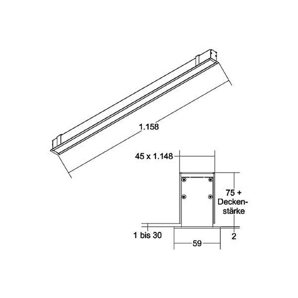 Brumberg Leuchten GmbH & Co. KG Brumberg LED-Einbauprofil, schwarz, rechteck - 77003083