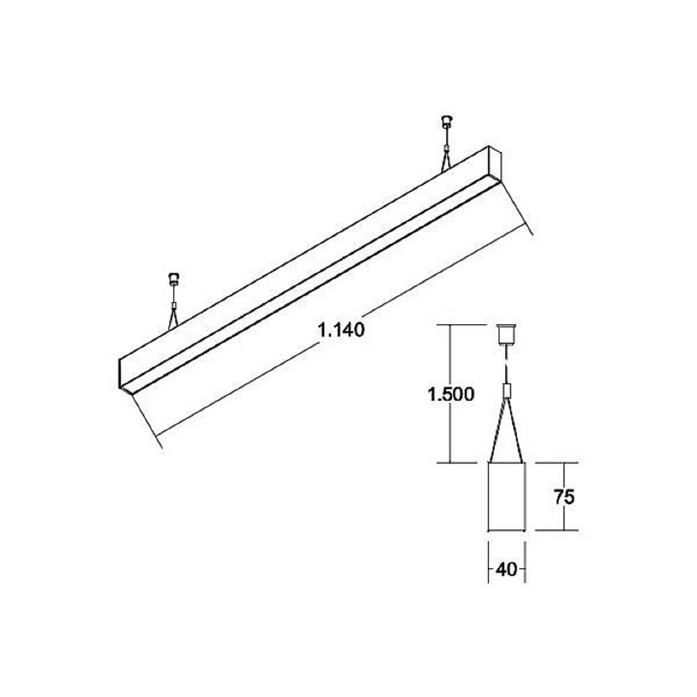 Brumberg Leuchten GmbH & Co. KG Brumberg LED-Pendel-Profilleuchte direkt, silber, rechteck - 77223693