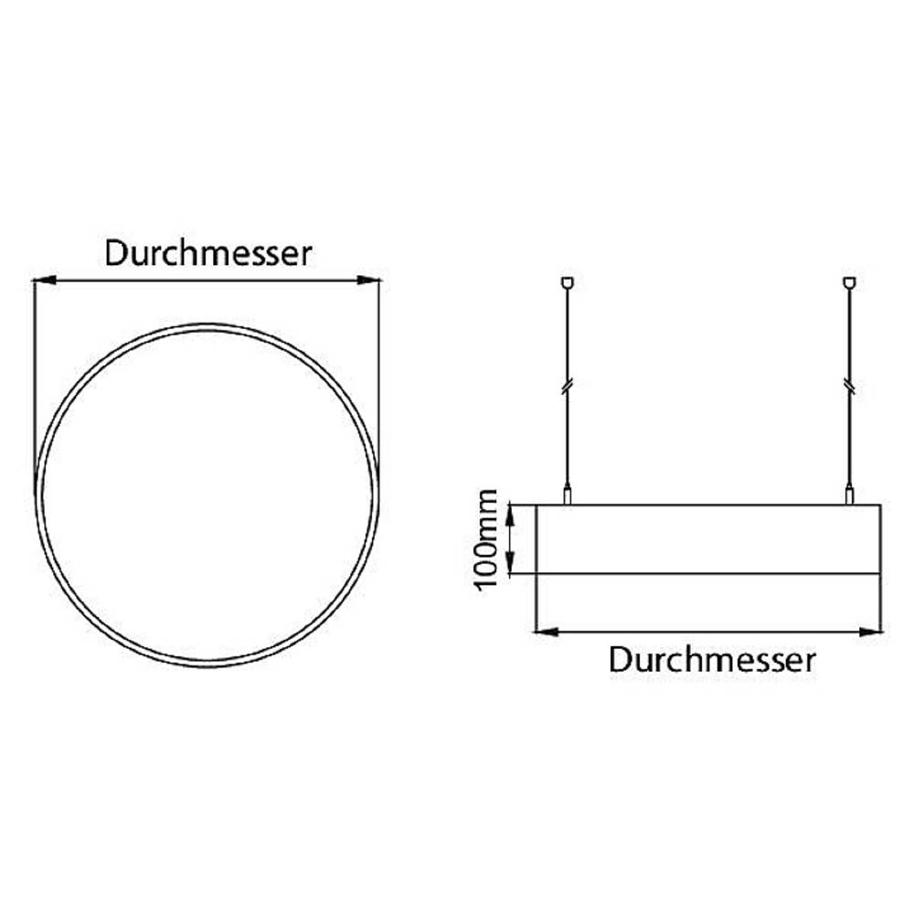 BRUMBERG Biro Circle direct, Ø 45 cm, aan/uit, zilver, 3000 K