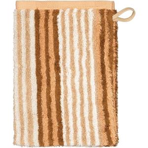 Cawö Cawo Delight Streifen Washandje 16x22 caramel