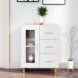 vidaXL Sideboard Hochglanz-Weiß 69,5x34x90 cm Holzwerkstoff 