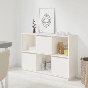 VidaXL Dressoir 110,5x35x80 cm massief grenenhout wit