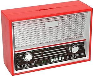 Expo XL Retro Radio Spaarpot - Rood