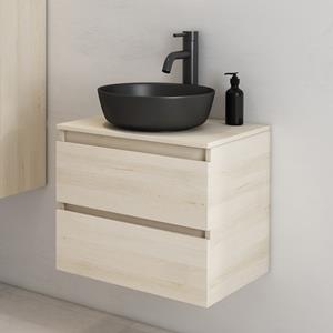 Fontana Proma badmeubel 60cm met zwarte waskom beach eiken