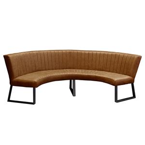 HomingXL Eetkamerbank Rondo | Geschikt voor tafel 130 cm | lederlook Missouri cognac 03