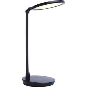 BES LED LED Bureaulamp - Aigi Awet - 8W - Aanpasbare Kleur - USB Oplaadbaar - Dimbaar - Rond - Mat Zwart - Kunststof