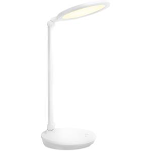 BES LED LED Bureaulamp - Aigi Awet - 8W - Aanpasbare Kleur - USB Oplaadbaar - Dimbaar - Rond - Mat Wit - Kunststof