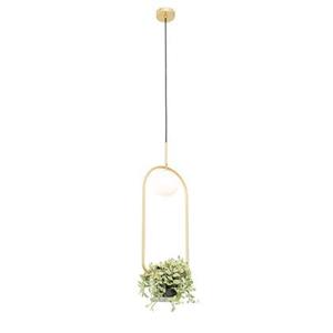 QAZQA Art deco hanglamp goud met wit glas - Isabella