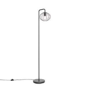 QAZQA Vloerlamp margarita - Zwart - Design - L 23cm