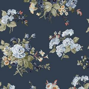 LAURA ASHLEY Vliestapete "Laura Ashley Rosemore Midnight Seaspray Vliestapete", geblümt