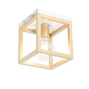 QAZQA Industrielle Deckenlampe Gold mit Marmor - Cage